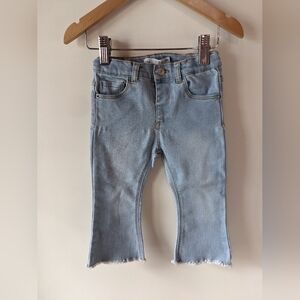 Zara Light Blue Kids Jeans With Frayed Hems